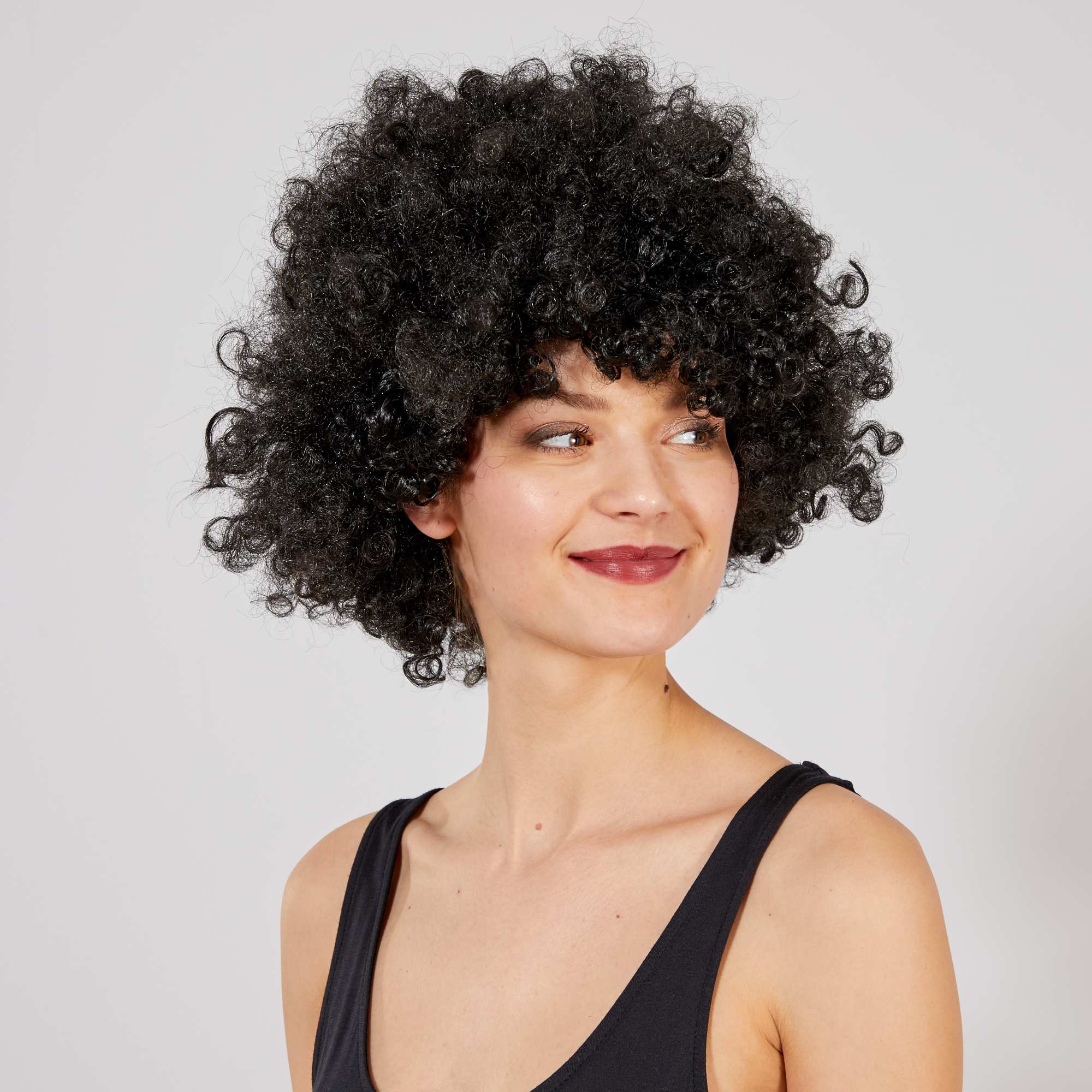 Siyah Renk Kıvırcık Afro Bonus Peruk (4812)