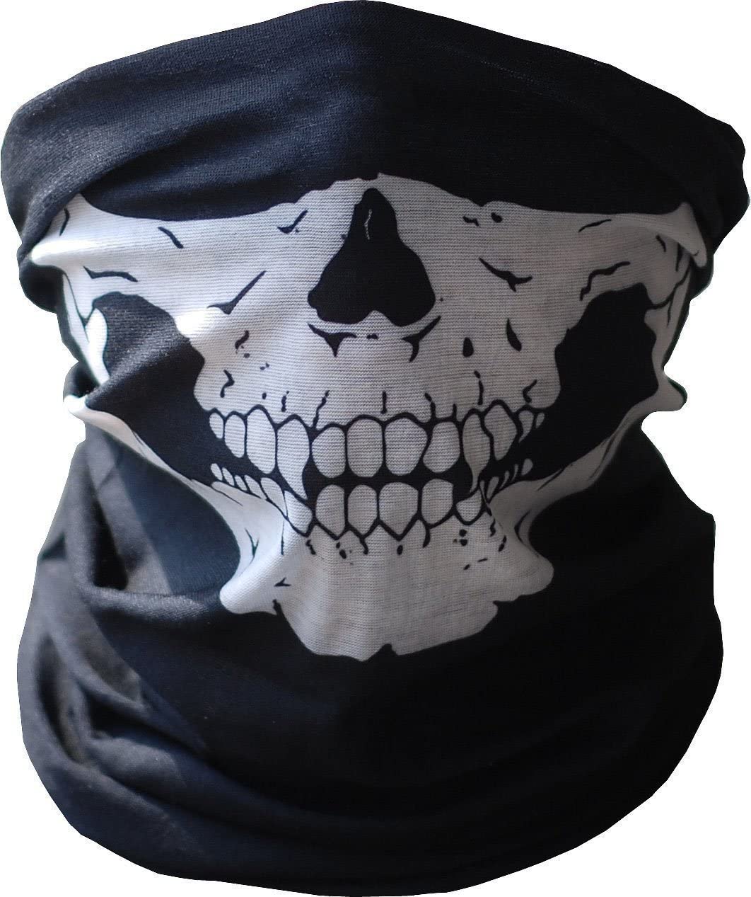 Siyah Renk Dikişsiz Çok Fonksiyonlu Çene Kafatası Yüz Maskesi Baf Buff Bandana Boyunluk Bileklik (4812)