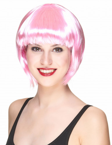 Soft Pembe Renk Parti Peruğu Küt Saç (4812)
