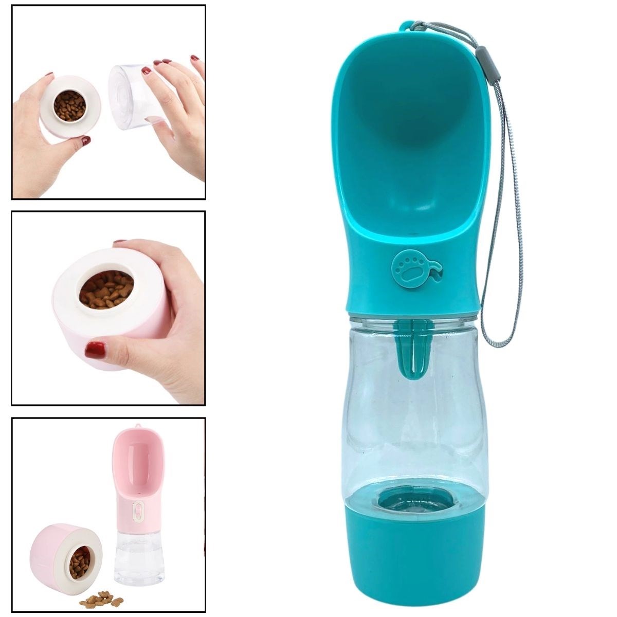Taşınabilir Mama Hazneli Evcil Hayvan Suluğu Seyahat Kabı Kilitlenebilen Su Sızdırmaz 380ML (4812) Taşınabilir Mama Hazneli Evcil Hayvan Suluğu Seyahat Kabı Kilitlenebilen Su Sızdırmaz 380ML (4812)