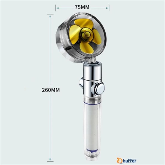Turbo Pervaneli ve Filtreli Su Tasarruflu 360 Derece Dönebilen Tazyikli Duş Başlığı (4812) Turbo Pervaneli ve Filtreli Su Tasarruflu 360 Derece Dönebilen Tazyikli Duş Başlığı (4812)