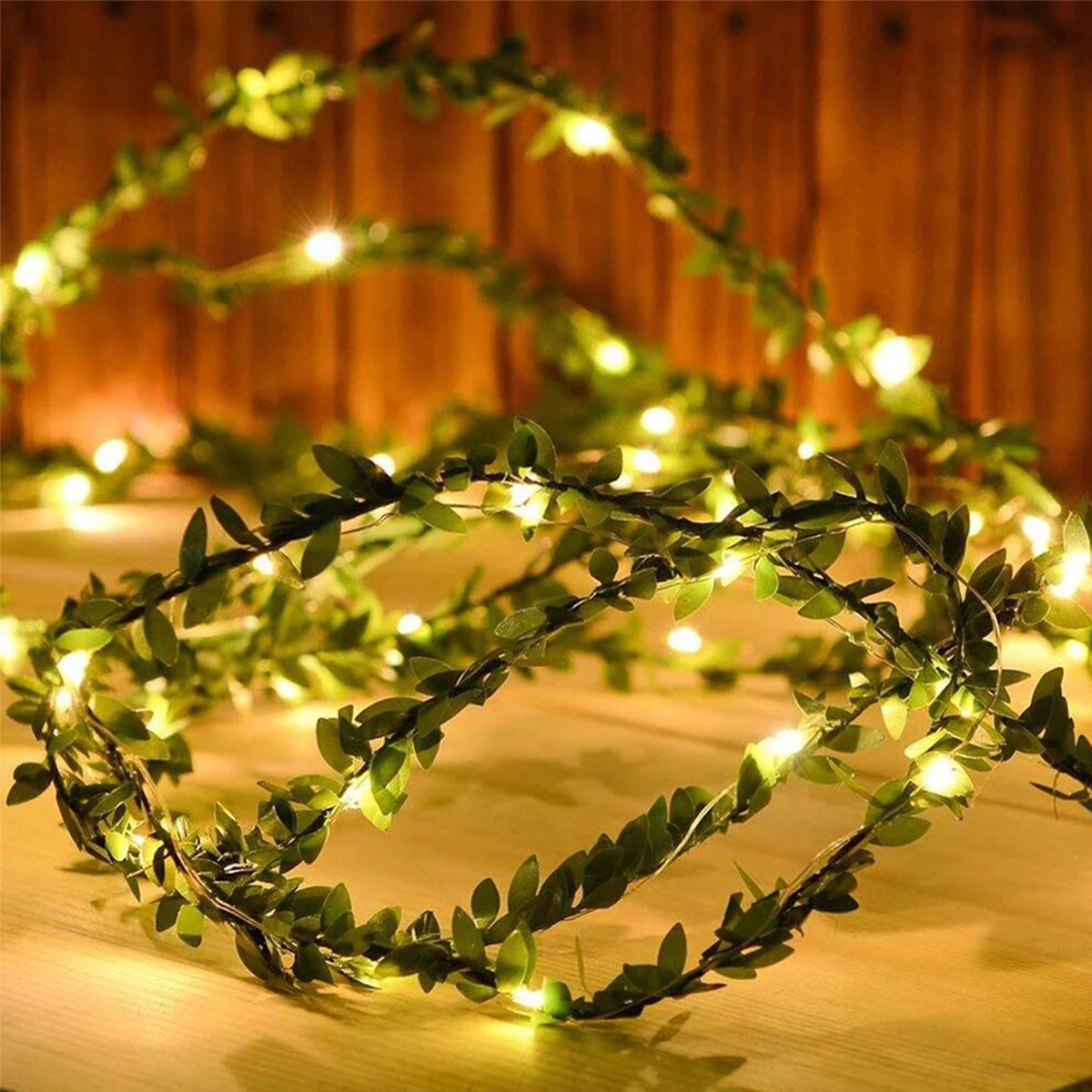 Yapraklı Dekorlu 3 Metre Peri Led Pilli  Işık Yılbaşı Aydınlatma (4812)