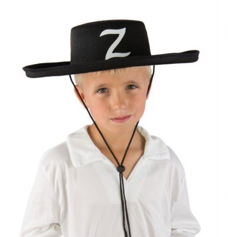 Z Logolu Çocuk Boy Bağcıklı Zorro Şapkası (4812)
