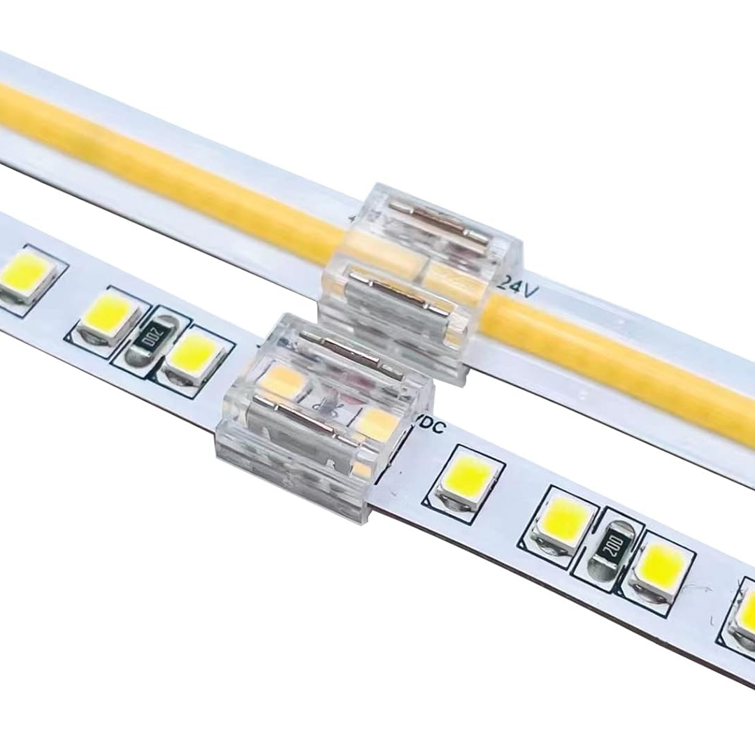10MM ÇİFT UÇLU KONNEKTÖR - COB LED ŞERİT ARA KONNEKTÖRLERİ 2PİN BAĞLANTI (4812)