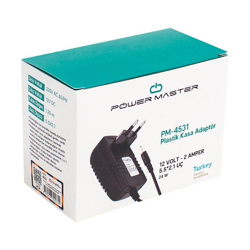 12 VOLT - 2 AMPER PLASTİK KASA PRİZ TİPİ ADAPTÖR 5.5*2.5 UÇ (4812) 12 VOLT - 2 AMPER PLASTİK KASA PRİZ TİPİ ADAPTÖR 5.5*2.5 UÇ (4812)