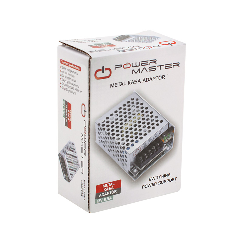 12 VOLT - 3.5 AMPER - 42 WATT METAL KASA ADAPTÖR (4812) 12 VOLT - 3.5 AMPER - 42 WATT METAL KASA ADAPTÖR (4812)