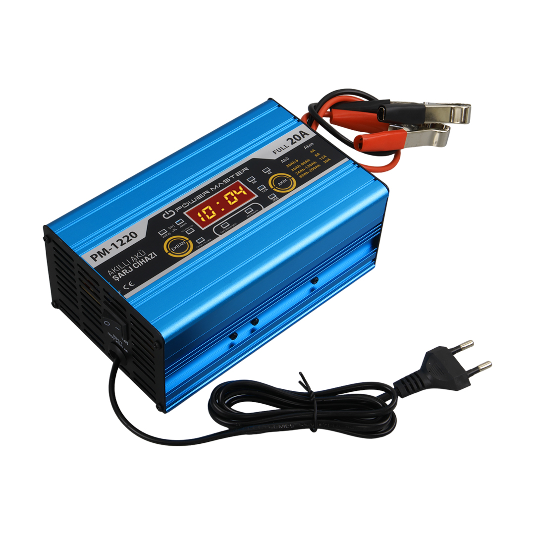 12 VOLT MAX 20 AMPER LCD EKRANLI AKÜ ŞARJ CİHAZI (4812) 12 VOLT MAX 20 AMPER LCD EKRANLI AKÜ ŞARJ CİHAZI (4812)