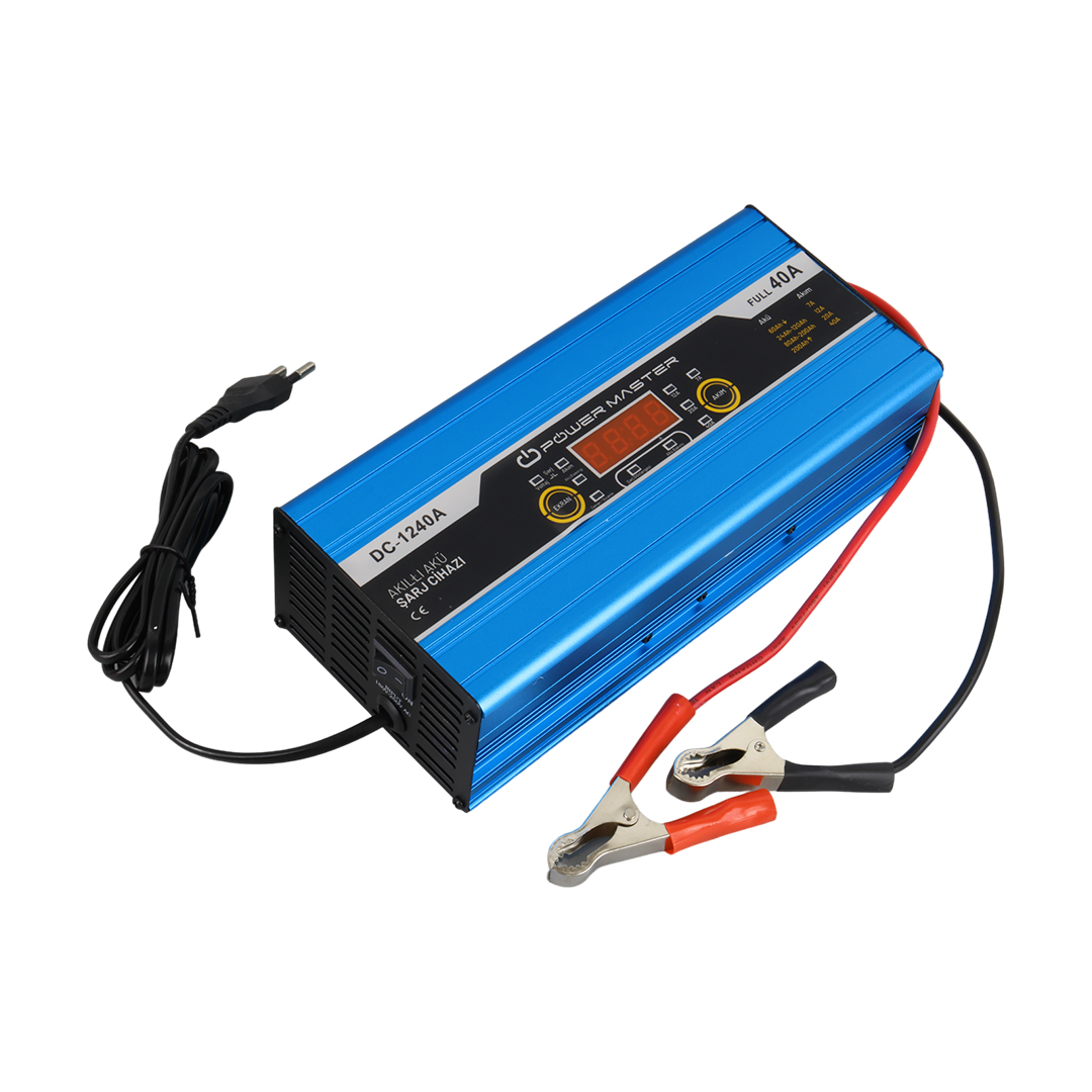 12 VOLT MAX 40 AMPER DİGİTAL EKRANLI AKILLI AKÜ ŞARJ CİHAZI (4812) 12 VOLT MAX 40 AMPER DİGİTAL EKRANLI AKILLI AKÜ ŞARJ CİHAZI (4812)