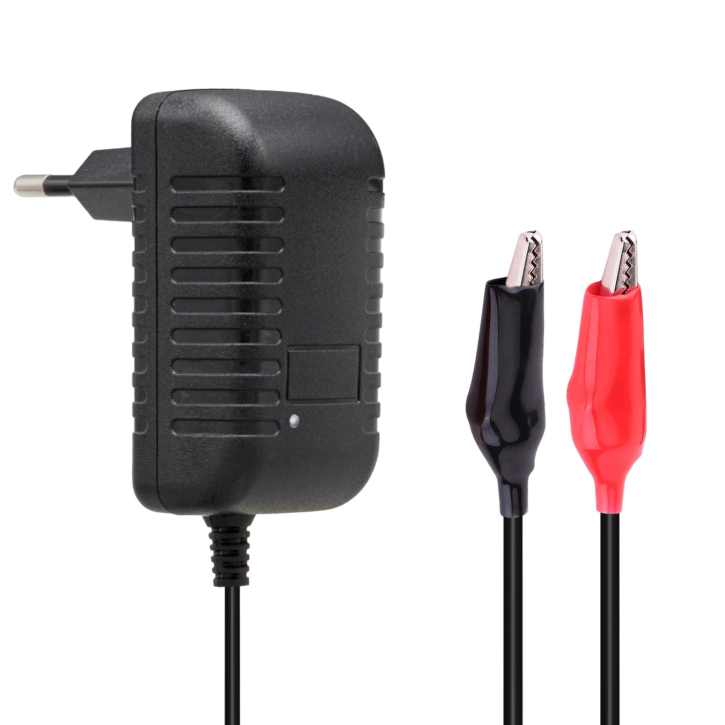 14.4 VOLT - 1 AMPER KROKODİL UÇLU KIRMIZI YEŞİL LEDLİ YERLİ ÜRETİM AKÜ ŞARJ CİHAZI (OUT :12V-1A) (4812)
