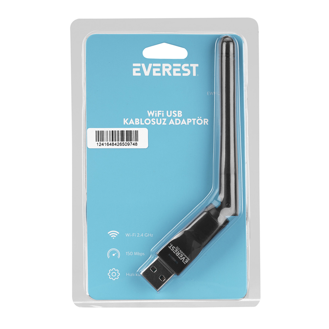 150MBPS 2.4GHZ 2DBI MT7601 İŞLEMCİ WIFI USB KABLOSUZ ADAPTÖR (IPTV UYDU ALICI UYUMLU) EWN-212 (4812)