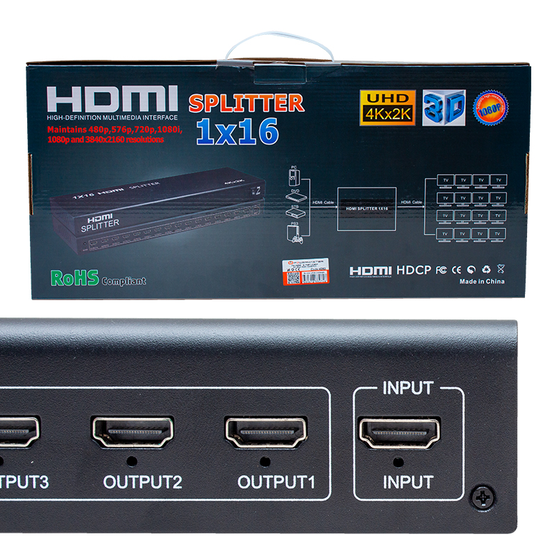 16 PORT 1080P 4KX2K 3D 16 PORT HDMI SPLITTER DAĞITICI (4812) 16 PORT 1080P 4KX2K 3D 16 PORT HDMI SPLITTER DAĞITICI (4812)