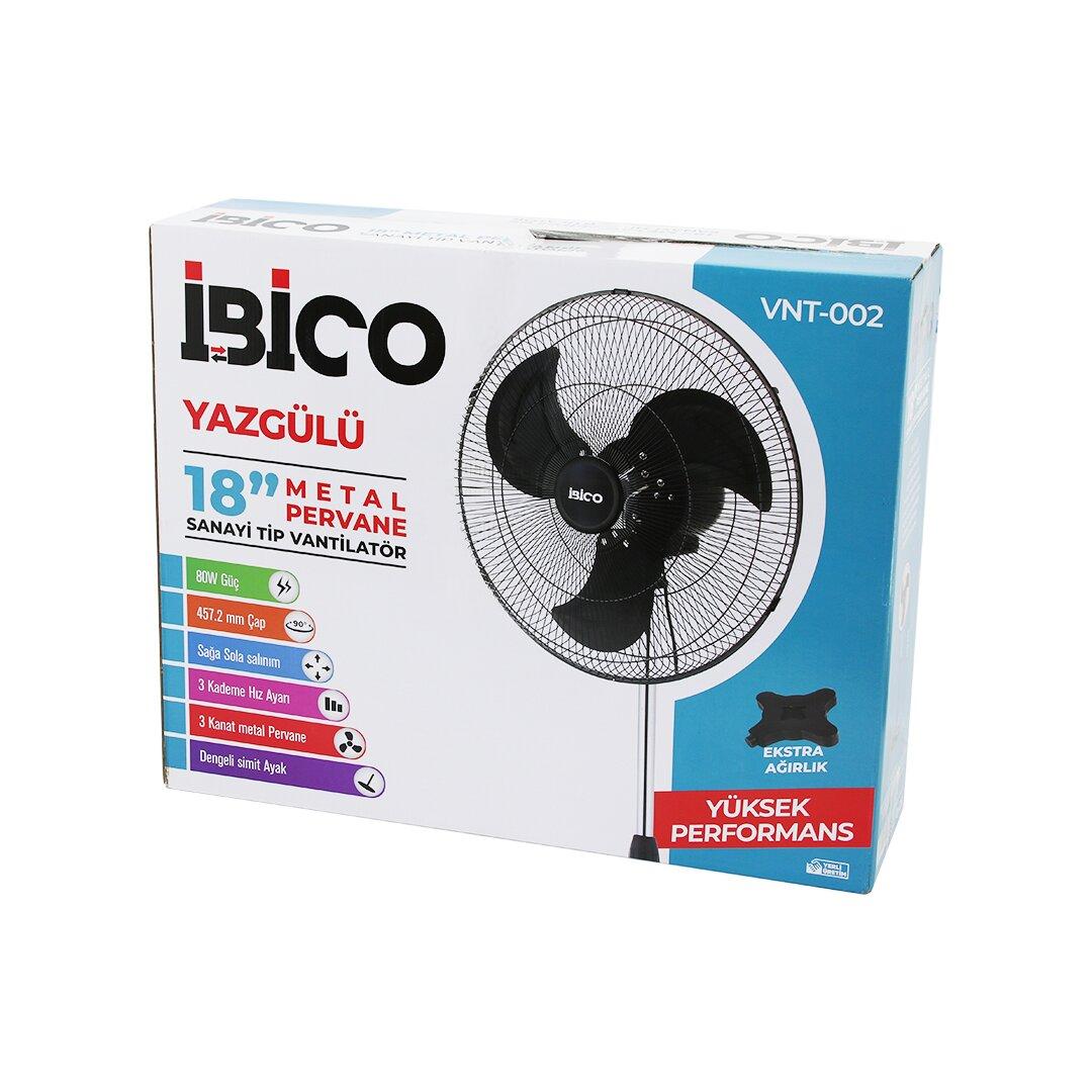 18 İNÇ 45.7CM SANAYİ TİPİ AYAKLI VANTİLATÖR 3 KADEME HIZ - 3 METAL KANAT 80W 140CM YÜKSEKLİK VNT-002 (4812)