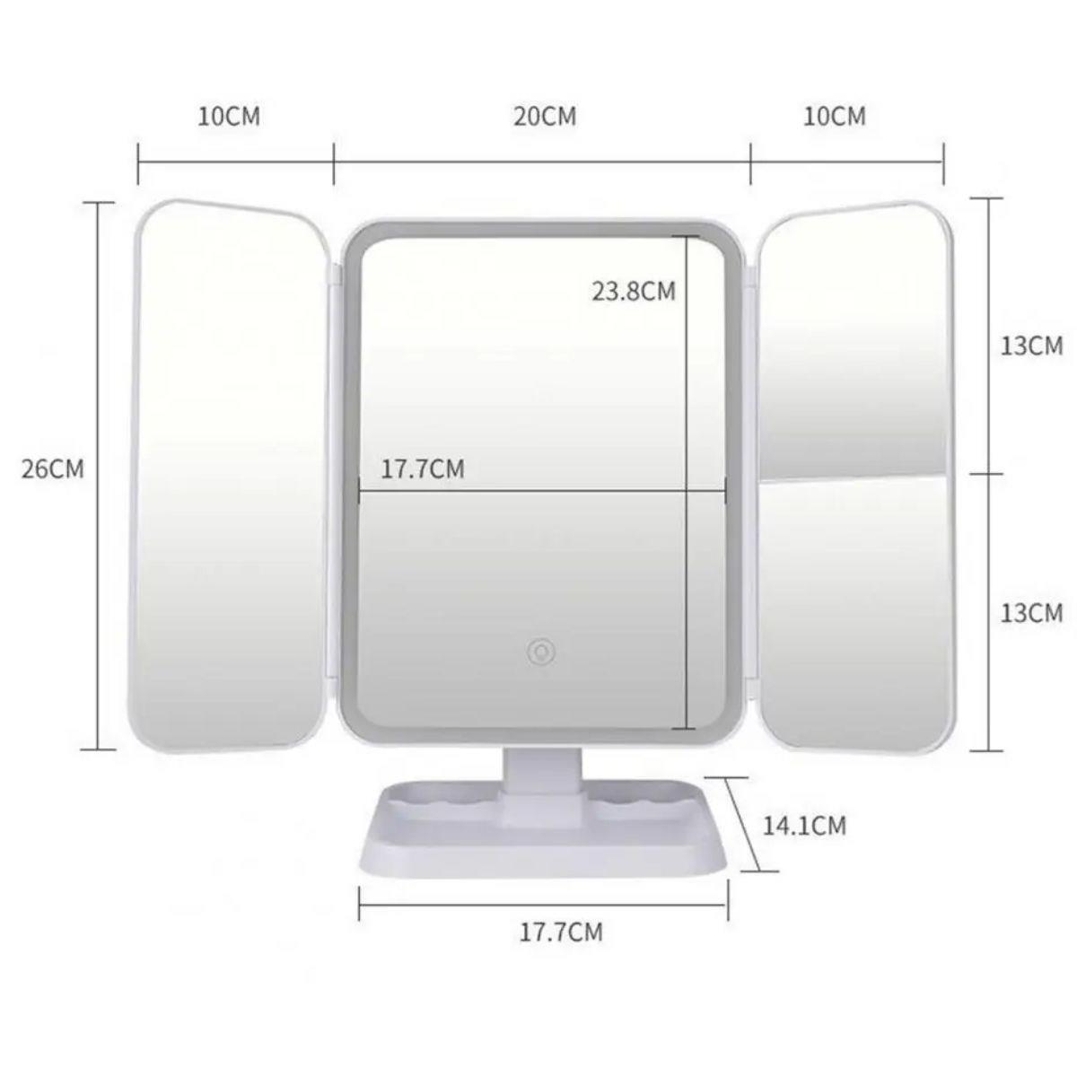 2 Kapaklı,3 Farklı Dokunmatik Led Ayarlı USB Şarj ile Şarj Olabilen Makyaj Aynası (4812) 2 Kapaklı,3 Farklı Dokunmatik Led Ayarlı USB Şarj ile Şarj Olabilen Makyaj Aynası (4812)