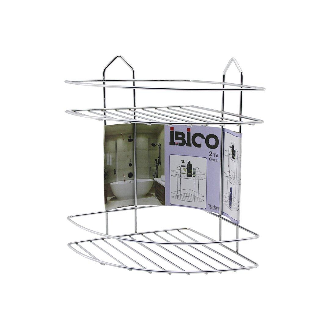 2 KATLI - ÜÇGEN   KROM   METAL  BANYO KÖŞELİK - DUŞKABİN RAF (4812)
