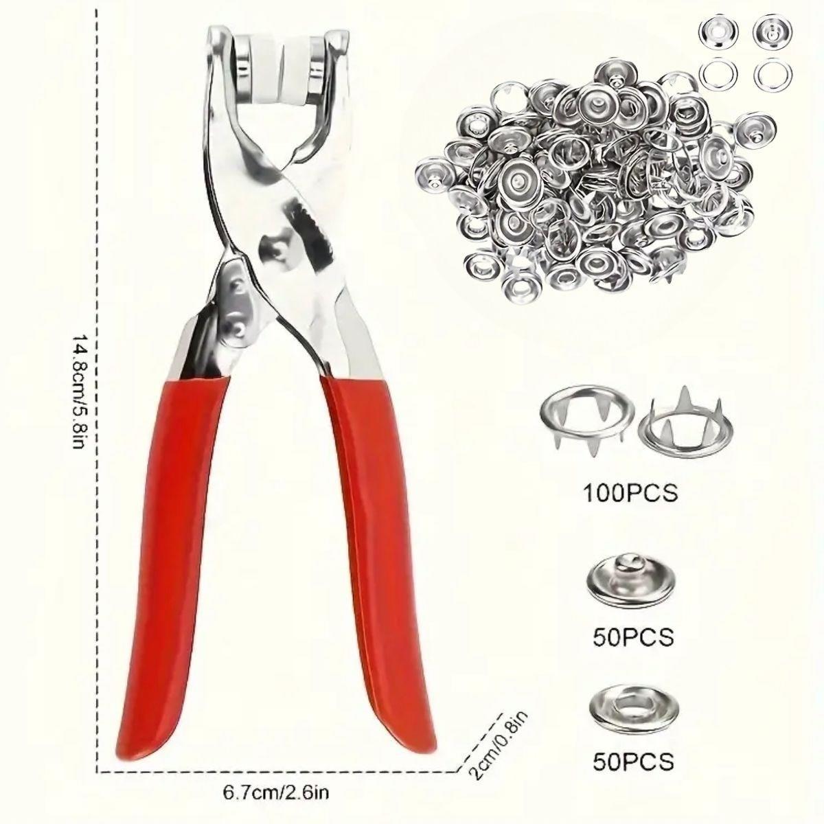 200 adet Paslanmaz Çelik Çıtçıt ve Pense Seti Metal Çıt Çıt Makinesi (4812) 200 adet Paslanmaz Çelik Çıtçıt ve Pense Seti Metal Çıt Çıt Makinesi (4812)