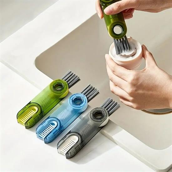 3 Fonksiyonlu Pratik Şişe Temizleme Fırçası Mutfak Banyo Araç İçin Çok Amaçlı Fırça (4812)
