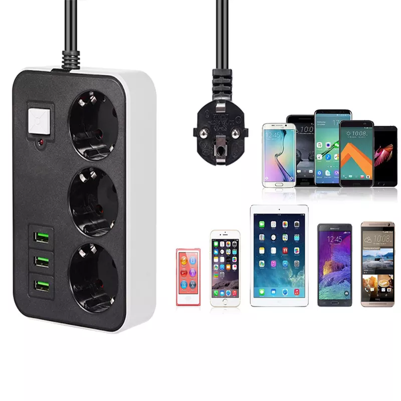 3 USB’li 3’lü 1.8 m Akım Korumalı Priz (4812)
