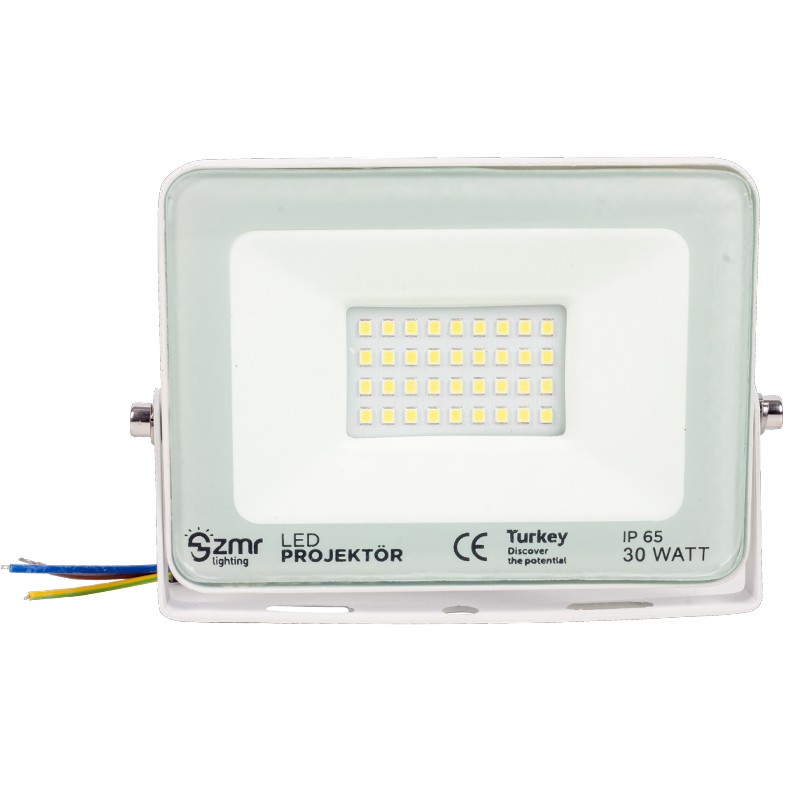 30 WATT - 220 VOLT 6500K IP65 150* IŞIK AÇISI BEYAZ SLİM KASA LED PROJEKTÖR (4812)