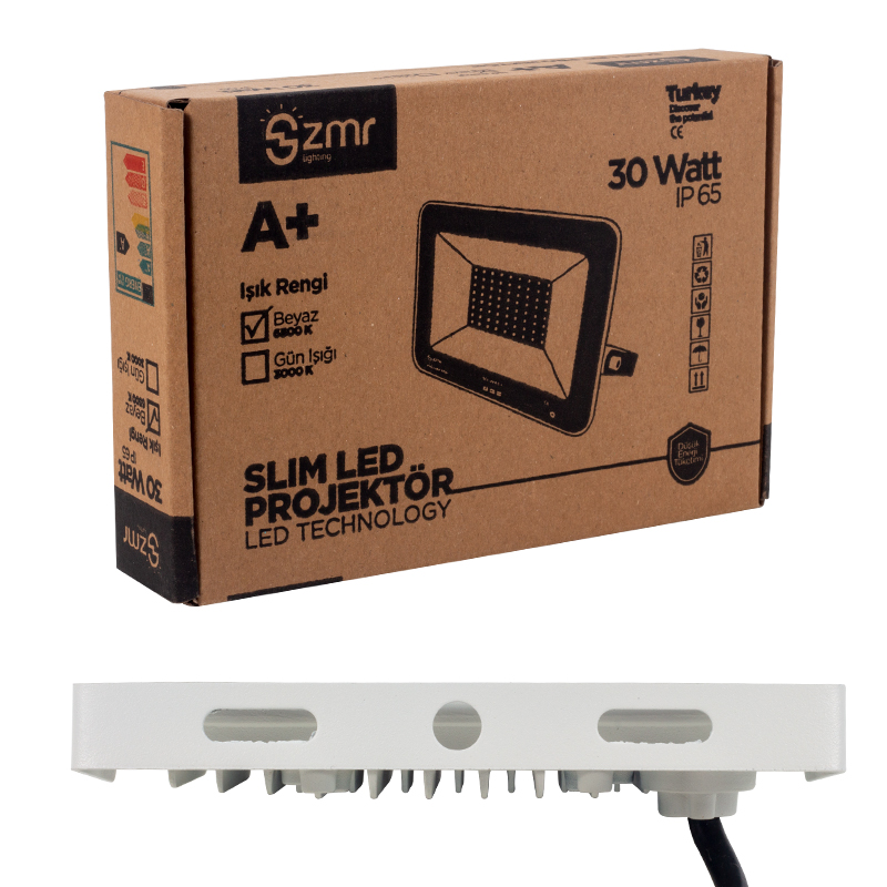30 WATT - 220 VOLT 6500K IP65 150* IŞIK AÇISI BEYAZ SLİM KASA LED PROJEKTÖR (4812) 30 WATT - 220 VOLT 6500K IP65 150* IŞIK AÇISI BEYAZ SLİM KASA LED PROJEKTÖR (4812)