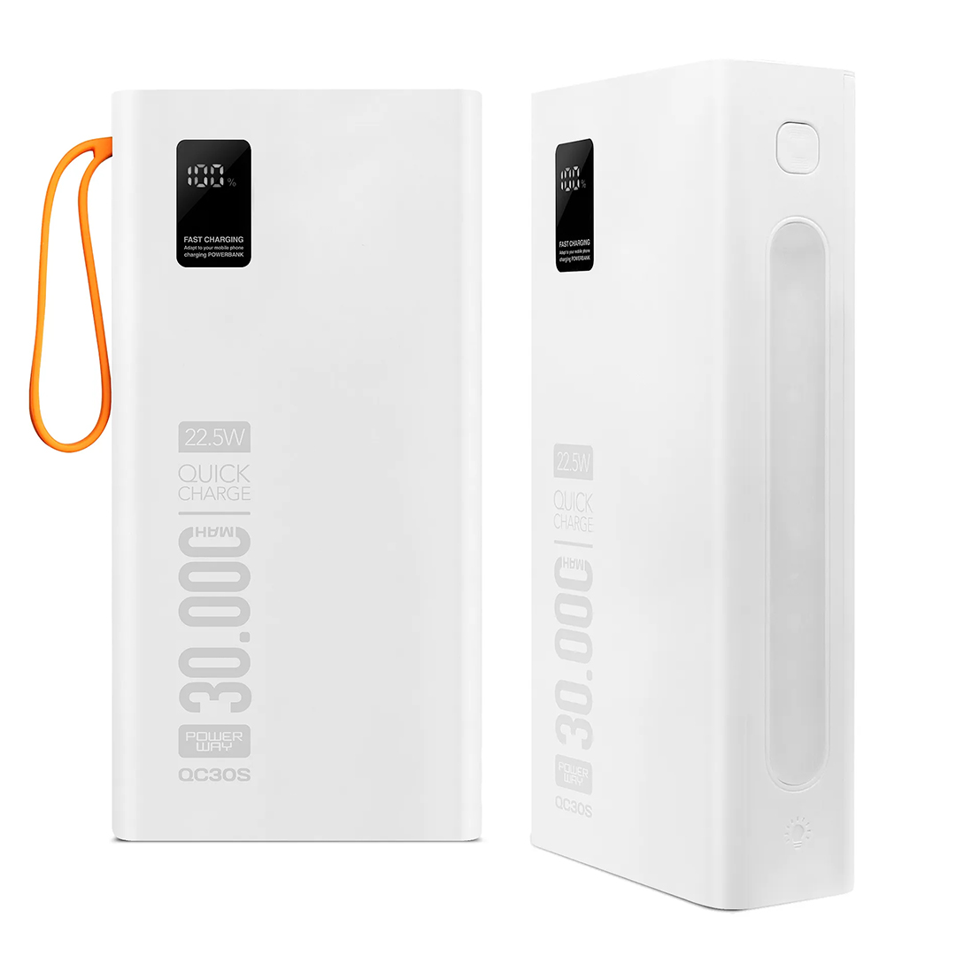 30000 MAH DİJİTAL GÖSTERGELİ KENDİNDEN KABLOLU POWERBANK (4812)