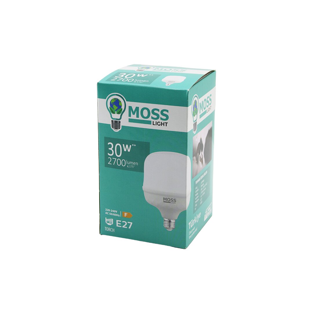30W  TORCH  LED AMPUL PLASTİK E27 2700LUMEN L175° 5000 SAAT ÖMÜR IP20 185-265V AC MS-3097 (4812)