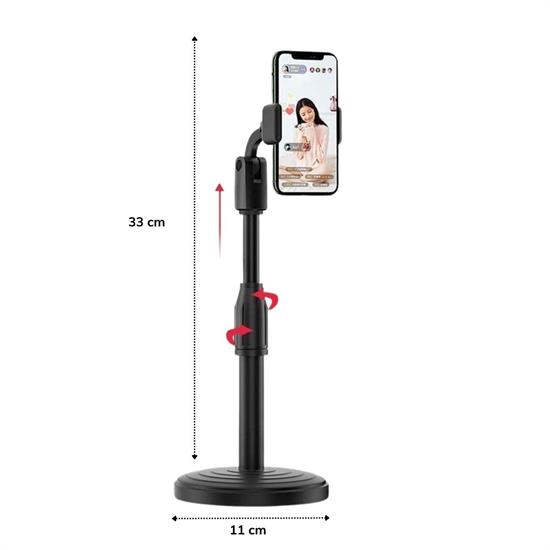 360 Derece Döndürülebilir Masaüstü Teleskopik Telefon Standı Çok Fonksiyonlu Telefon Tutucu (4812)