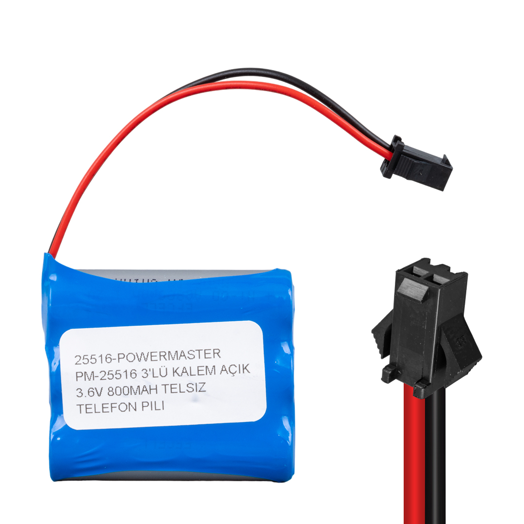 3LÜ KALEM AÇIK 3.6 VOLT 800 MAH TELSİZ TELEFON PİLİ (4812)