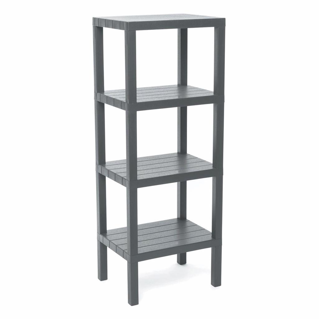 4 RAFLI GRİ MODÜLER ÜNİTE PLASTİK 38x29x100 cm (4812)