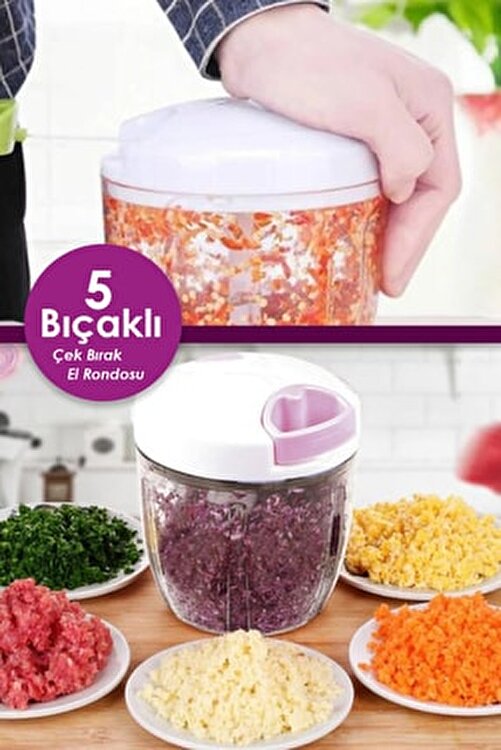 5 Bıçaklı Ipli El Rondosu Pratik Sebze Doğrayıcı (4812) 5 Bıçaklı Ipli El Rondosu Pratik Sebze Doğrayıcı (4812)