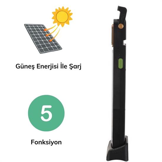 5 Fonksiyonlu Güneş Enerjisi İle Şarj Olabilen 48 Ledli Işıldak,Aydınlatma PR-3838 (4812)
