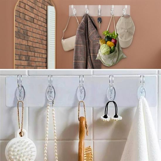 5'li Güçlü Yapışkanlı Şeffaf Duvar Askısı Banyo Mutfak Düzenleyici Pratik Askılık (4812) 5'li Güçlü Yapışkanlı Şeffaf Duvar Askısı Banyo Mutfak Düzenleyici Pratik Askılık (4812)
