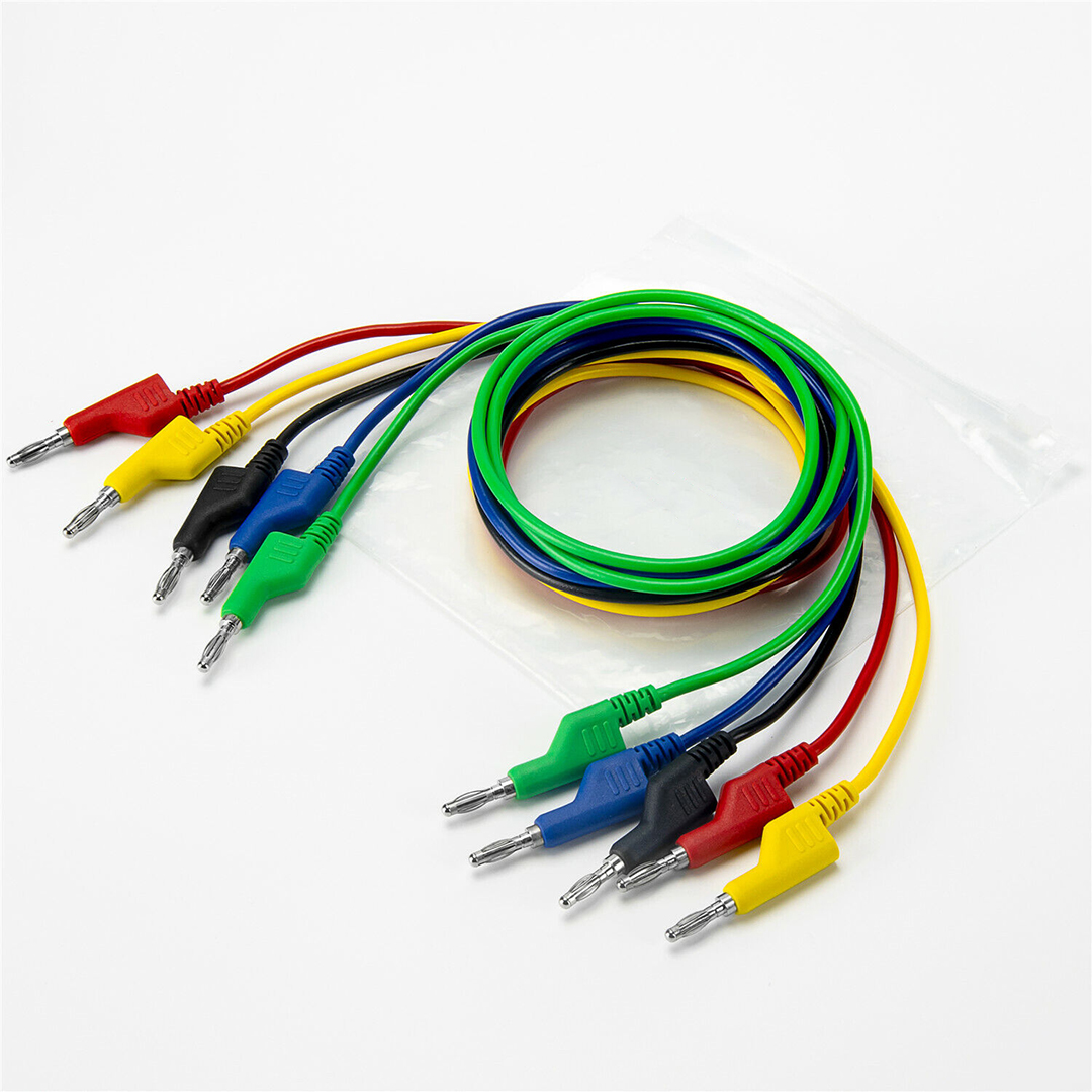 5 RENKLİ 1 METRE 1000V - 19A MULTIMETRE TEST UÇLARI KABLO KİTİ (4812)