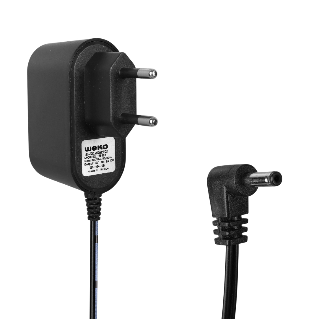 5 VOLT - 2 AMPER 3.5*1.35 UÇLU PLASTİK KASA PRİZ TİPİ ADAPTÖR (4812)