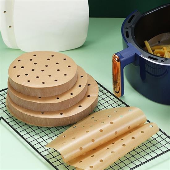 50 Adet Air Fryer Pişirme Kağıdı Tek Kullanımlık Gıda Pişirme Kağıdı Delikli Yuvarlak Model (4812)