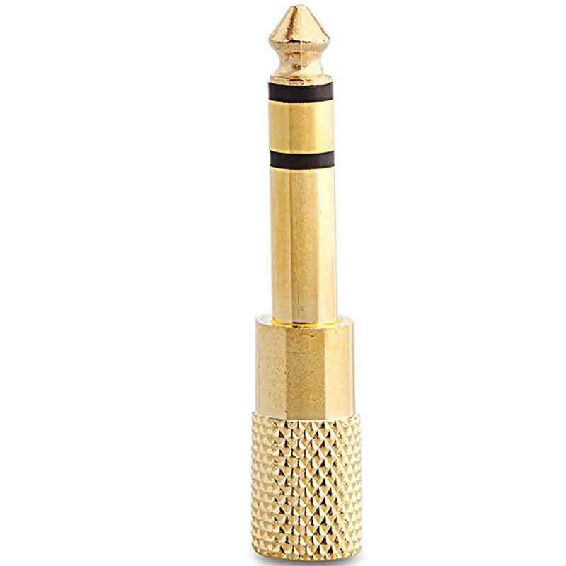 6.3 MM STEREO ERKEK / 3.5 MM STEREO DİŞİ SARI METAL GOLD JACK FİŞ ÇEVİRİCİ (4812)