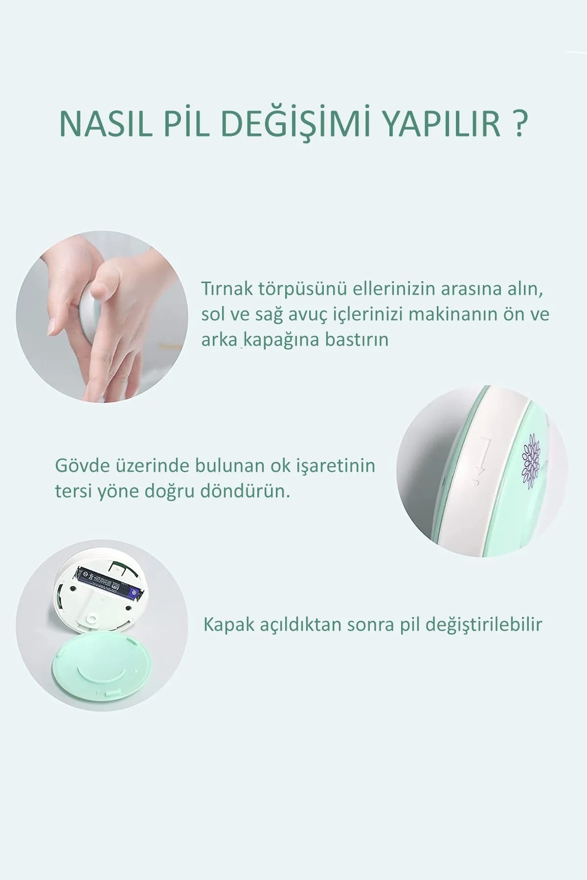 6 Başlıklı Pilli Tırnak Törpüsü ( Bebekler Kullanılabilir ) (4812) 6 Başlıklı Pilli Tırnak Törpüsü ( Bebekler Kullanılabilir ) (4812)