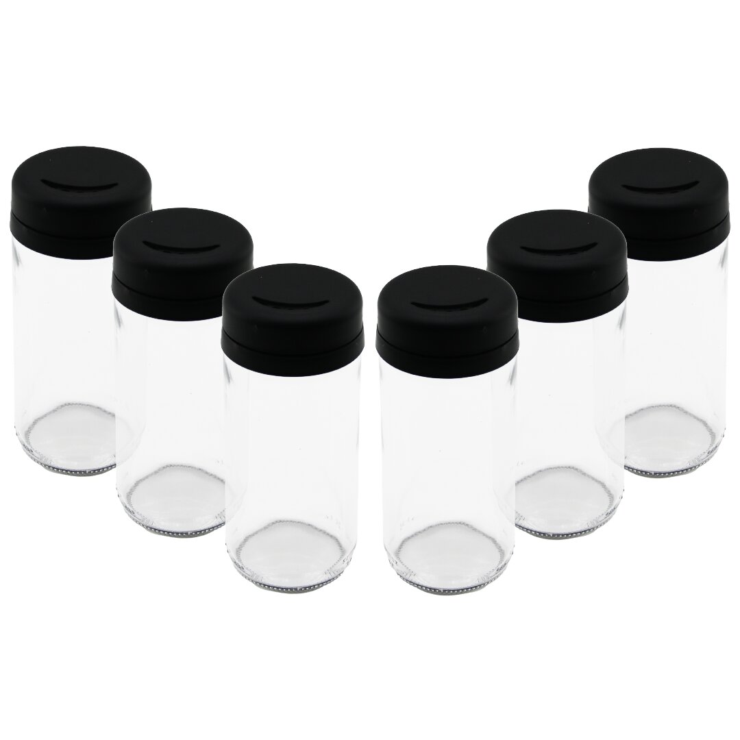 6 PCS CAM - 225ML BAHARATLIK - TUZLUK PLASTİK KAPAK (4812)