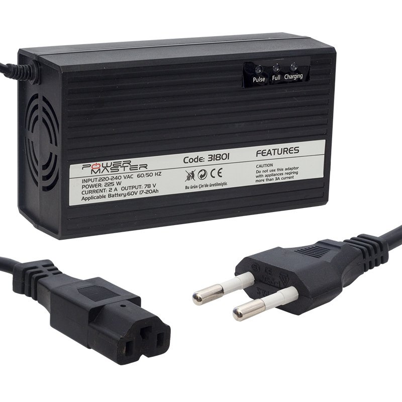 60 VOLT - 20 AMPER ELEKTRİKLİ BİSİKLET ŞARJ CİHAZI (4812)