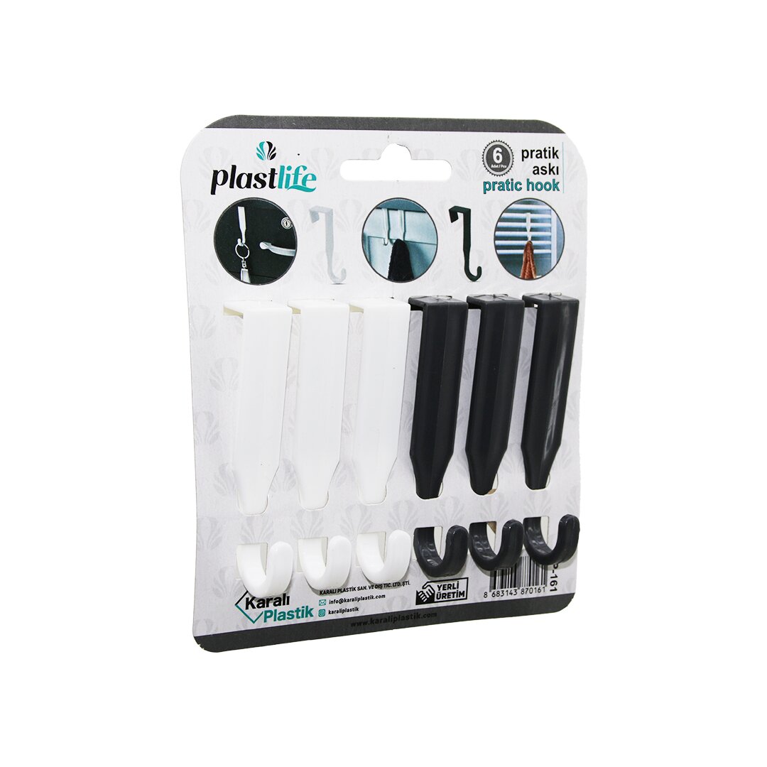6PCS - TEK KOLLU   ÇOK AMAÇLI - TAK ÇIKAR  PRATİK PLASTİK ASKI (4812)