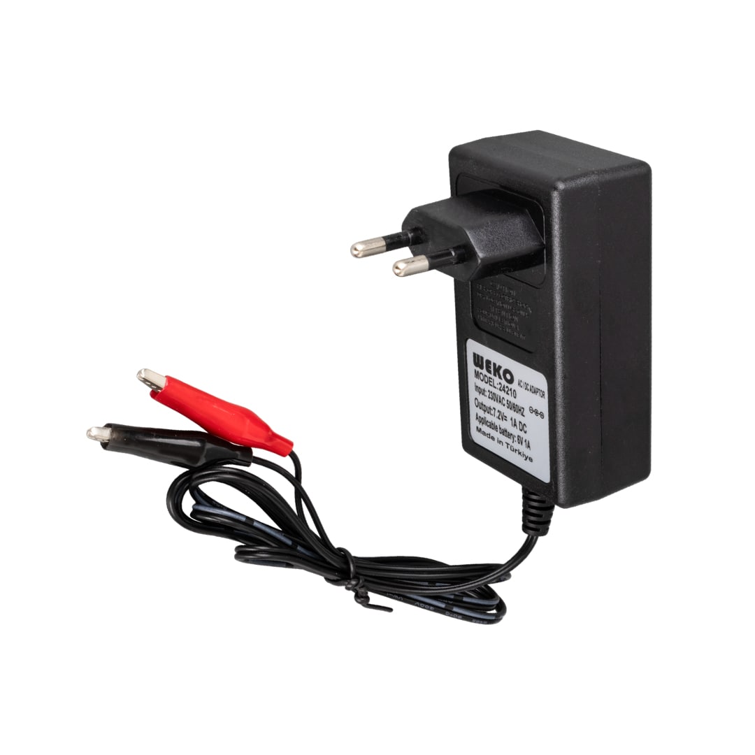 7.2 VOLT - 1 AMPER KROKODİL UÇLU PRİZ TİP KIRMIZI YEŞİL LEDLİ YERLİ ÜRETİM AKÜ ŞARJ ADAPTÖRÜ (OUT:6V1A) (4812) 7.2 VOLT - 1 AMPER KROKODİL UÇLU PRİZ TİP KIRMIZI YEŞİL LEDLİ YERLİ ÜRETİM AKÜ ŞARJ ADAPTÖRÜ (OUT:6V1A) (4812)