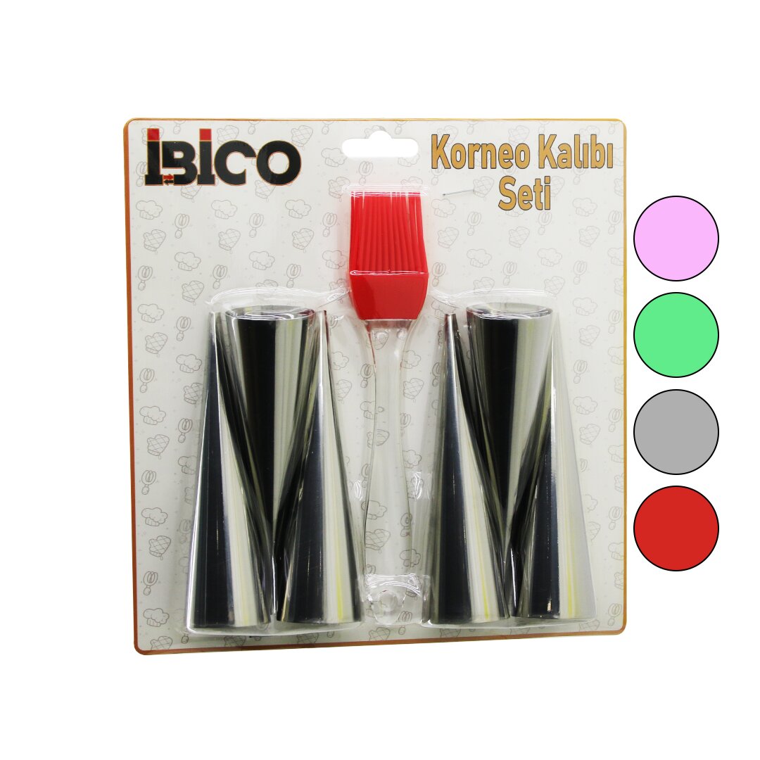 7PCS 6-KORNEO KALIP - 1-SİLİKON FIRÇA PASTA DEKORASYON SETİ ÇAP:3.4CM X UZUNLUK:12CM (4812)