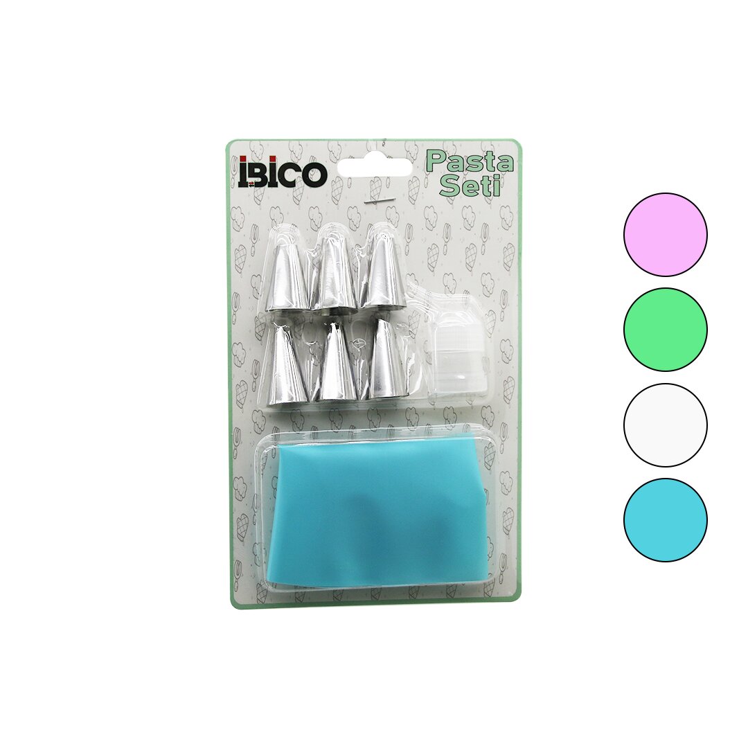 8PCS  PASTA SÜSLEME SETİ  1AD-KREMA TORBASI - 6AD-METAL + 1AD-PLASTİK UÇ (4812)