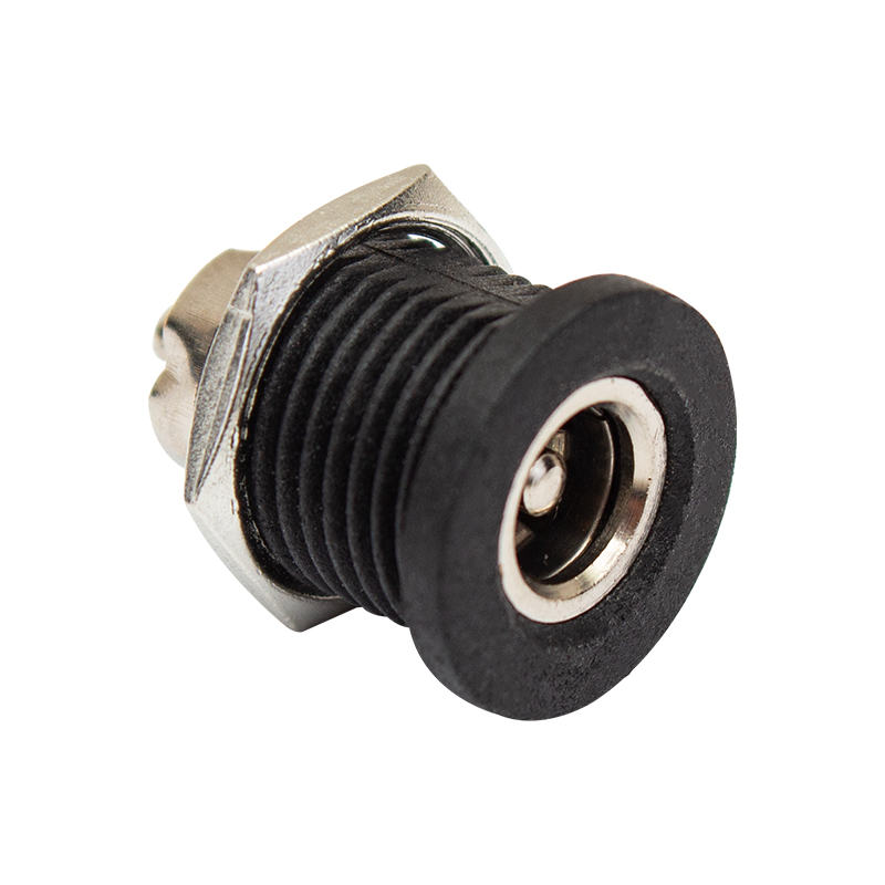 ADAPTÖR FİŞİ İÇİ METAL 12MM YUVARLAK SOMUNLU DC ŞASE 2.1MM  (IC-258C) (4812)