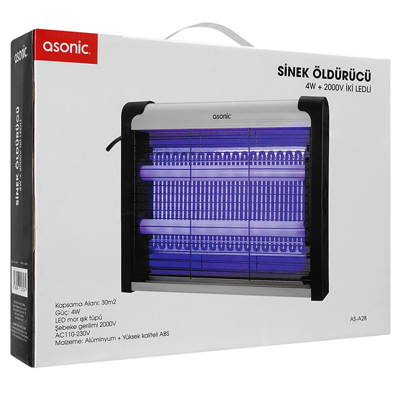 ASONİC AS-A28 SİYAH 4W+ 2000 VOLT İKİ LEDLİ SİNEK ÖLDÜRÜCÜ (4812) ASONİC AS-A28 SİYAH 4W+ 2000 VOLT İKİ LEDLİ SİNEK ÖLDÜRÜCÜ (4812)