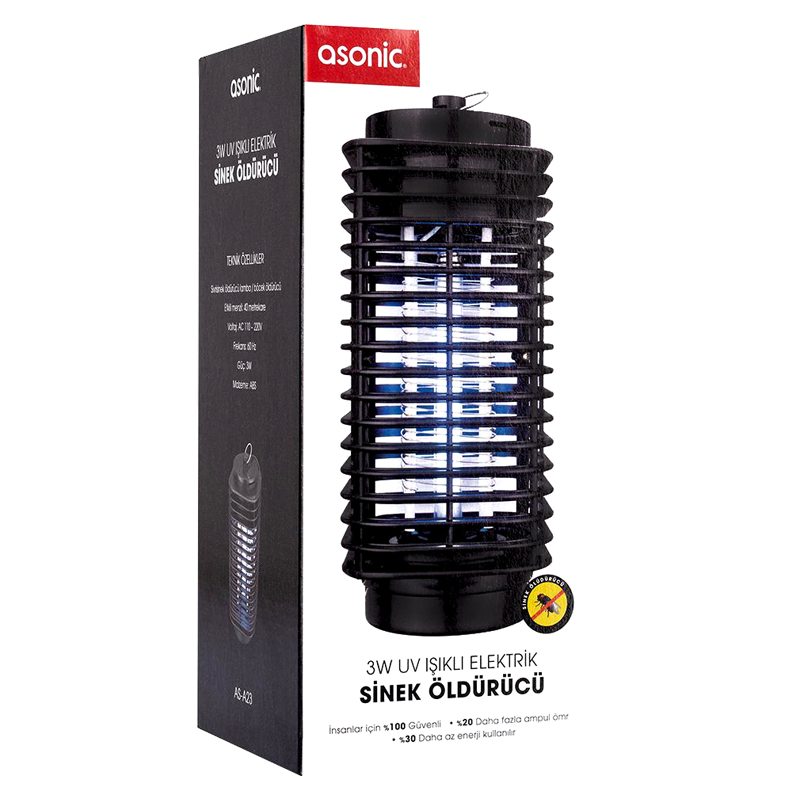 ASONİC S23 3 WATT SİYAH LED IŞIKLI SİNEK ÖLDÜRÜCÜ (4812) ASONİC S23 3 WATT SİYAH LED IŞIKLI SİNEK ÖLDÜRÜCÜ (4812)
