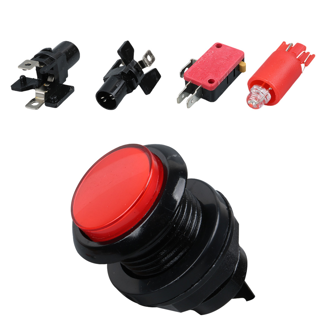 ATARİ BUTONU 12V LEDLİ KAFA ÇAPI 24MM DELİK ÇAPI 24MM IC-180J-1 (4812)