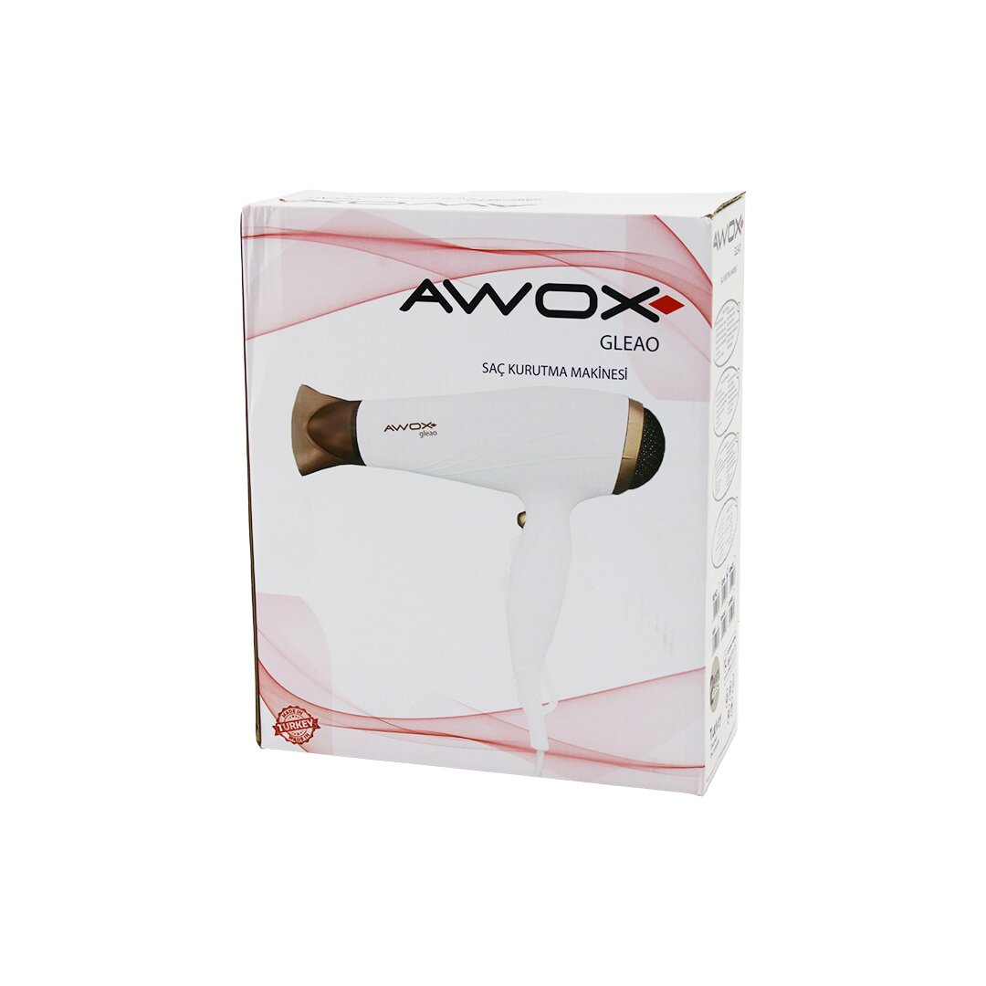 AWOX GLEAO  SİYAH  SAÇ KURUTMA - FÖN MAKİNESİ  SOĞUK ÜFLEME   2 KADEME FAN - 3 KADEME SICAKLIK   1700-2000W (4812)