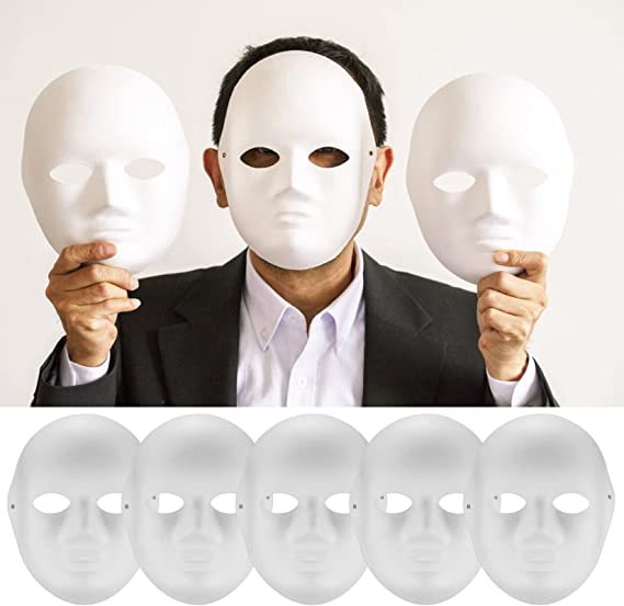 Beyaz Renk Boyanabilir Anonim Tam Yüz Cosplay Maske 24x18 cm (4812) Beyaz Renk Boyanabilir Anonim Tam Yüz Cosplay Maske 24x18 cm (4812)