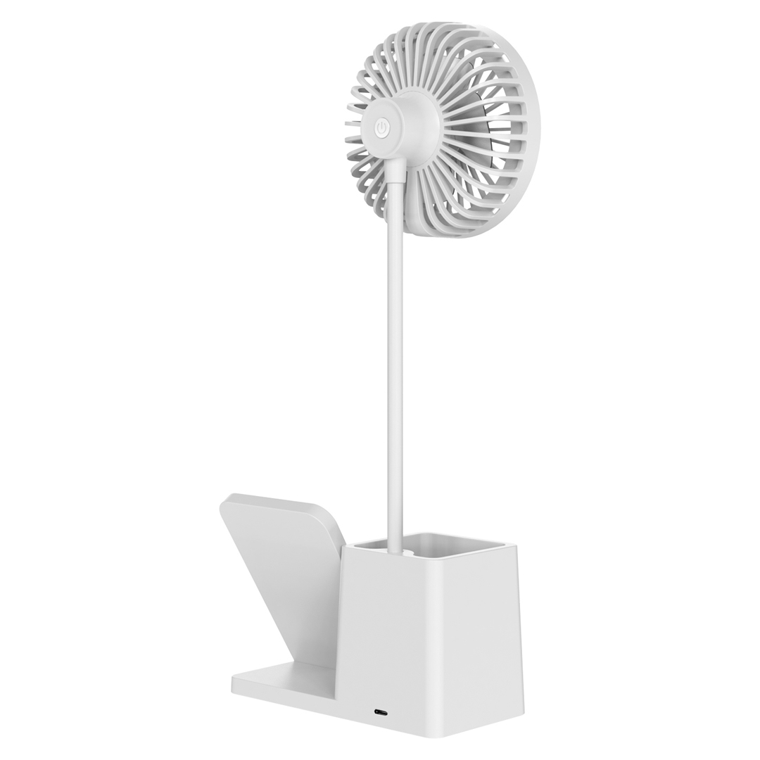 BEYAZ TYPE-C 10W KABLOSUZ ŞARJ CİHAZI FANLI KALEMLİKLİ MASA LAMBASI SL-M9055 (4812)