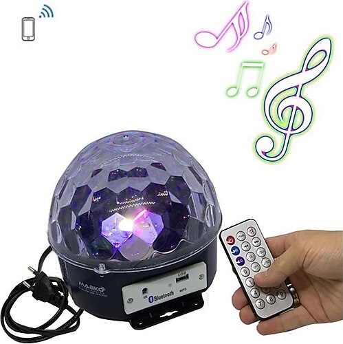 Bluetooth Sd Aux Usb Led Disko Lamba Topu Speaker (4812)